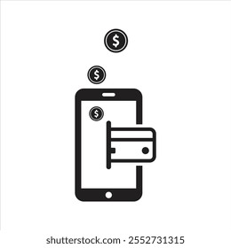 Bezahlung mit Smartphone. NFC Symbol für kontaktloses Bezahlen