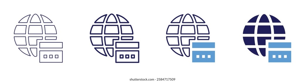 Payment solutions icon in 4 different styles. Thin Line, Line, Bold Line, Duotone. Duotone style. Editable stroke.