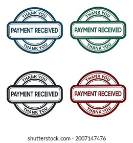 Payment stamp set in different colors on white background. Stamp set vector design