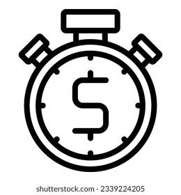 Payment stopwatch icon outline vector. Credit tax. Bill real