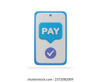 icono de éxito de pago 3d representación
