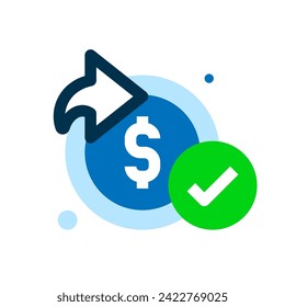 payment successful, money has been transferred concept illustration flat design vector. modern graphic element for landing page ui, infographic, icon