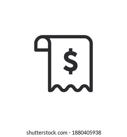 Payment symbol. Dollar sign. Billing. Invoice sign. Cashier. Price icon. Checkout receipt. Pay icon. Money sign. Finance symbol. Dollar sign. Cash back. Investment. Financial savings. Exchange. 