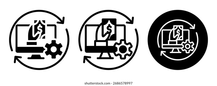 Payment System Icon Collection Glyph and Mixed Vector Illustration