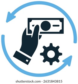 Payment system icon vector for processing transactions, financial technology, and modern finance tools. Ideal for banking apps, checkout visuals, and monetary movement design.