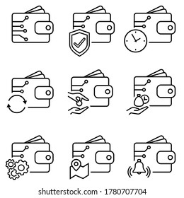 Payment system icon vector set. Digital wallet illustration sign collection. virtual money symbol. 