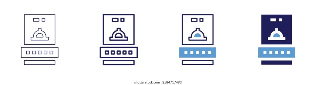 Payment system integration icon in 4 different styles. Thin Line, Line, Bold Line, Duotone. Duotone style. Editable stroke.