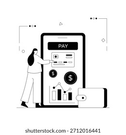 Payment System Vector Outline Illustration EPS 10 File