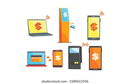 Payment System Vector Set. Online Paying Concept