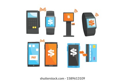 Payment System Vector Set. Online Paying Concept