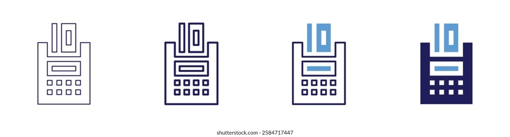 Payment systems for businesses icon in 4 different styles. Thin Line, Line, Bold Line, Duotone. Duotone style. Editable stroke.