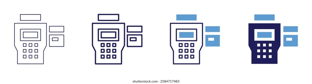 Payment systems icon in 4 different styles. Thin Line, Line, Bold Line, Duotone. Duotone style. Editable stroke.