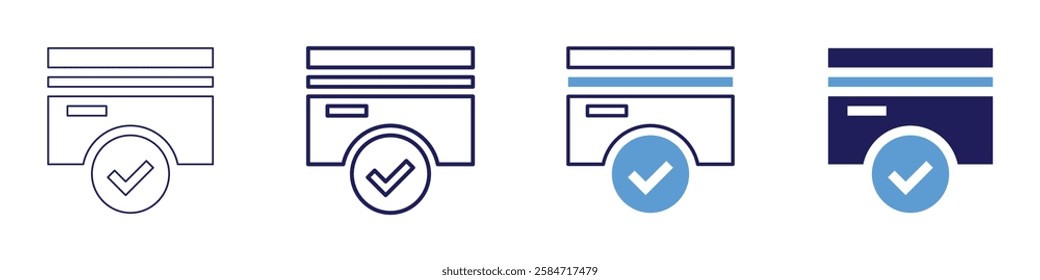 Payment systems provider icon in 4 different styles. Thin Line, Line, Bold Line, Duotone. Duotone style. Editable stroke.