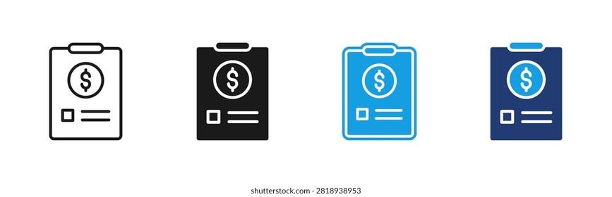 Payment Task icon multiple style collection