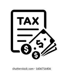 Payment of tax, Tax return vector icon illustration ( US dollar )