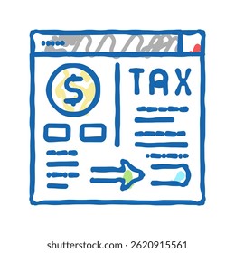 payment of taxes and fees doodle icon sketch vector. payment of taxes and fees sign. isolated symbol illustration