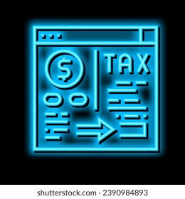 payment of taxes and fees neon light sign vector. payment of taxes and fees illustration