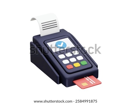 Payment Terminal 3D icon illustration. Pos terminal icon illustration 3d