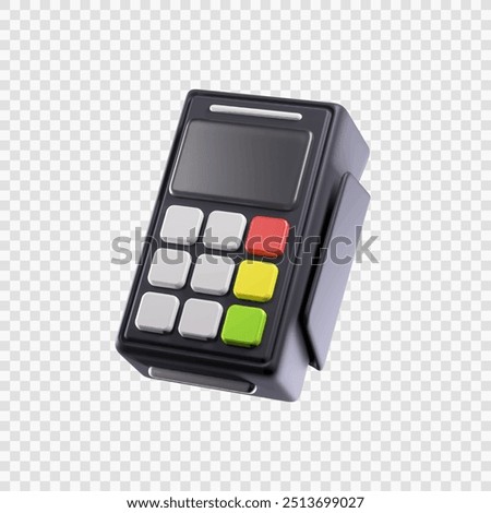  payment terminal 3d illustration icon cartoon style vector