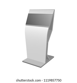 Payment terminal or advertising stand. Illustrations isolated on white background. Graphic concept for your design