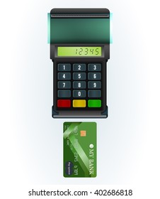 Payment terminal and bank card / Terminal to pay for goods by card