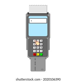 Payment terminal. Card payment. Vector illustration.