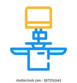 Zahlungsterminal-Farbsymbol-Vektorgrafik. Zahlungsterminalzeichen. einzelne Symbolillustration
