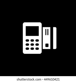 Payment terminal and credit card icon vector illustration EPS 10.