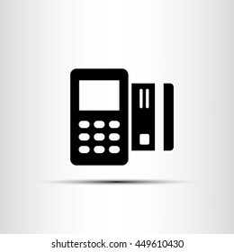 Payment terminal and credit card icon vector illustration EPS 10.