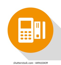 Payment terminal and credit card icon vector illustration EPS 10.