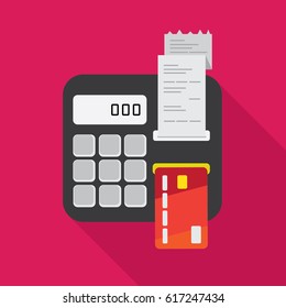 Payment terminal with credit card printing check with shadow