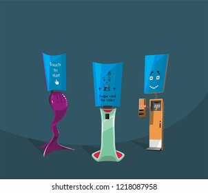 Payment terminal, Digital touch screen, interactive kiosk, vector design