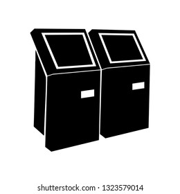 Payment terminal, Digital touch screen, interactive kiosk, vector design