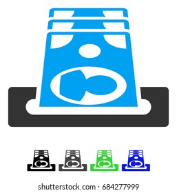 Payment Terminal flat vector illustration. Payment Terminal icon with gray, black, blue, green color versions.