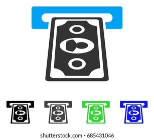 Payment Terminal flat vector pictogram. Colored payment terminal gray, black, blue, green pictogram variants. Flat icon style for application design.