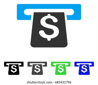 Payment Terminal flat vector pictograph. Colored payment terminal gray, black, blue, green pictogram variants. Flat icon style for web design.