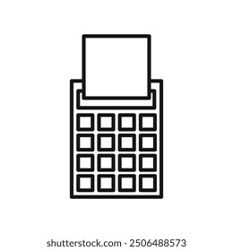 Payment terminal icon Black line art vector logo