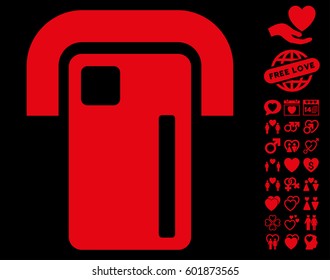 Payment Terminal icon with bonus dating pictograph collection. Vector illustration style is flat iconic symbols on white background.