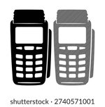 Payment terminal icon, electronic device, cashless transaction, pos machine, contactless payment.