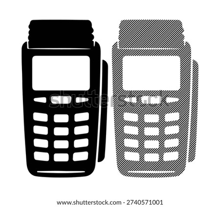 Payment terminal icon, electronic device, cashless transaction, pos machine, contactless payment.