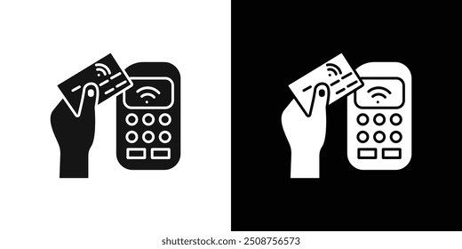 Payment terminal icon Flat fill set collection