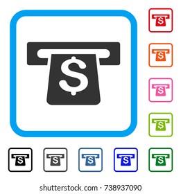 Payment Terminal icon. Flat gray iconic symbol inside a light blue rounded frame. Black, gray, green, blue, red, orange color additional versions of Payment Terminal vector.