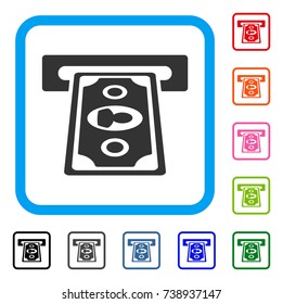 Payment Terminal icon. Flat grey iconic symbol inside a light blue rounded square. Black, gray, green, blue, red, orange color versions of Payment Terminal vector. Designed for web and app UI.