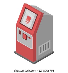 Payment terminal icon. Isometric of payment terminal vector icon for web design isolated on white background