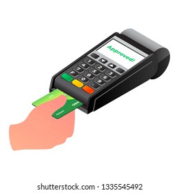 Payment terminal icon. Isometric of payment terminal vector icon for web design isolated on white background