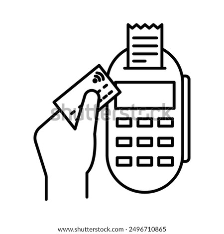 Payment terminal icon linear logo mark in black and white