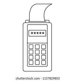 Payment terminal icon. Outline payment terminal vector icon for web design isolated on white background