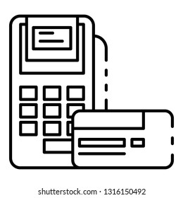 Payment terminal icon. Outline payment terminal vector icon for web design isolated on white background