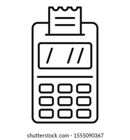 Payment terminal icon. Outline payment terminal vector icon for web design isolated on white background