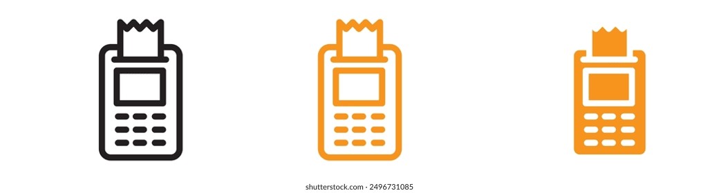 Payment Terminal Icon Set Digital Transaction Illustrations for Finance and Retail